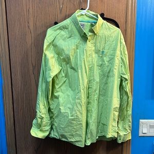 Green long sleeve button western shirt